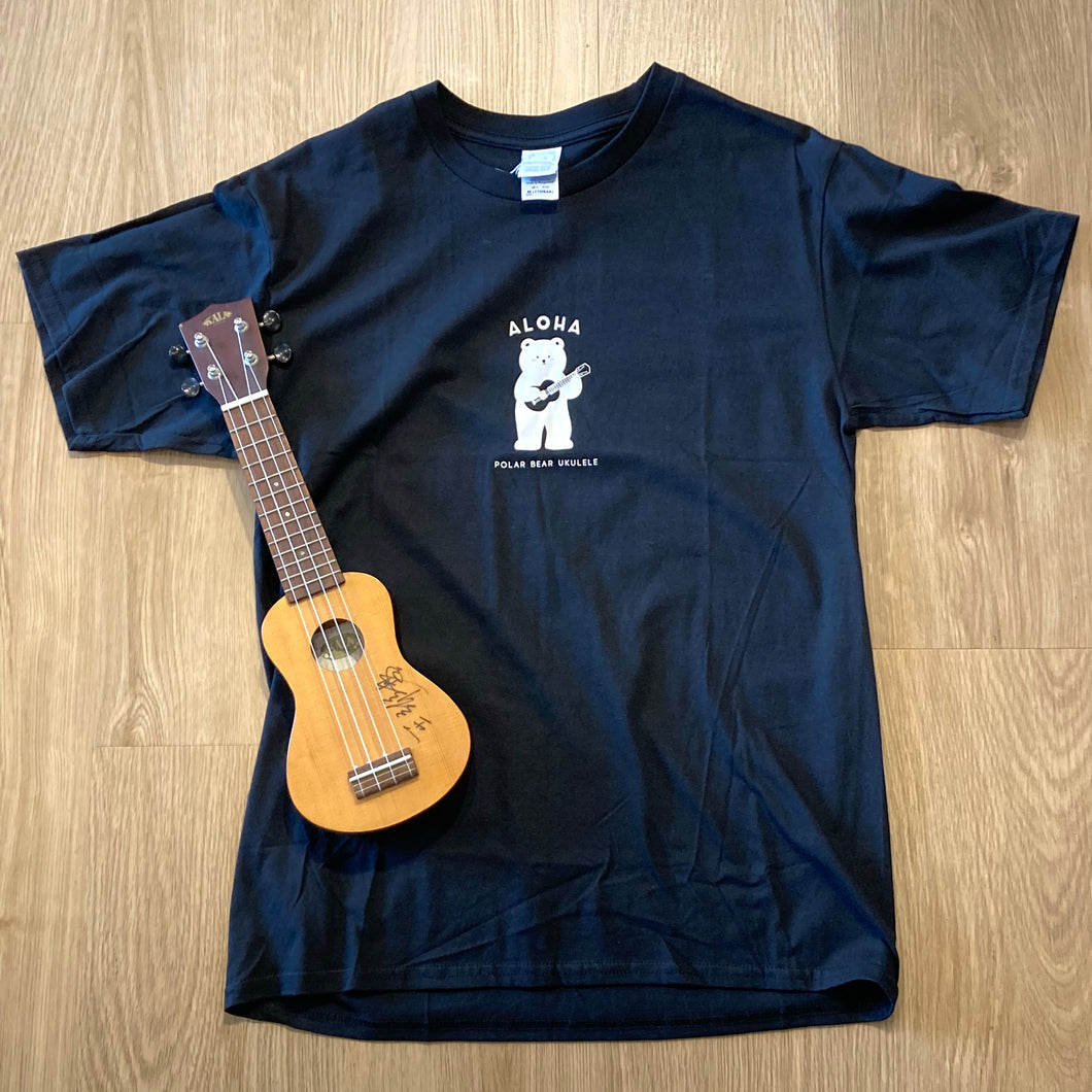 白熊 原創 - Ukulele T-shirt 藍色白熊