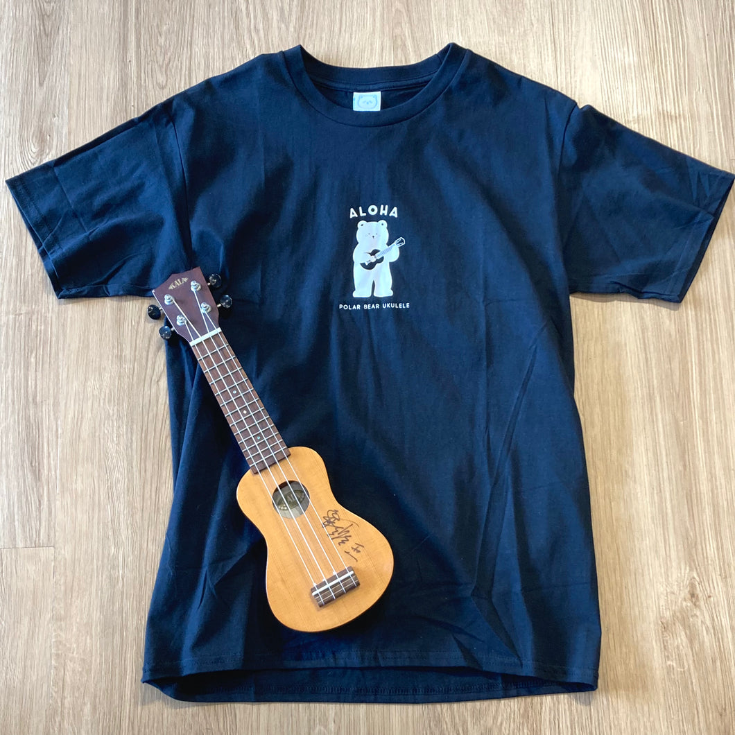 白熊 原創 - Ukulele T-shirt 黑色白熊