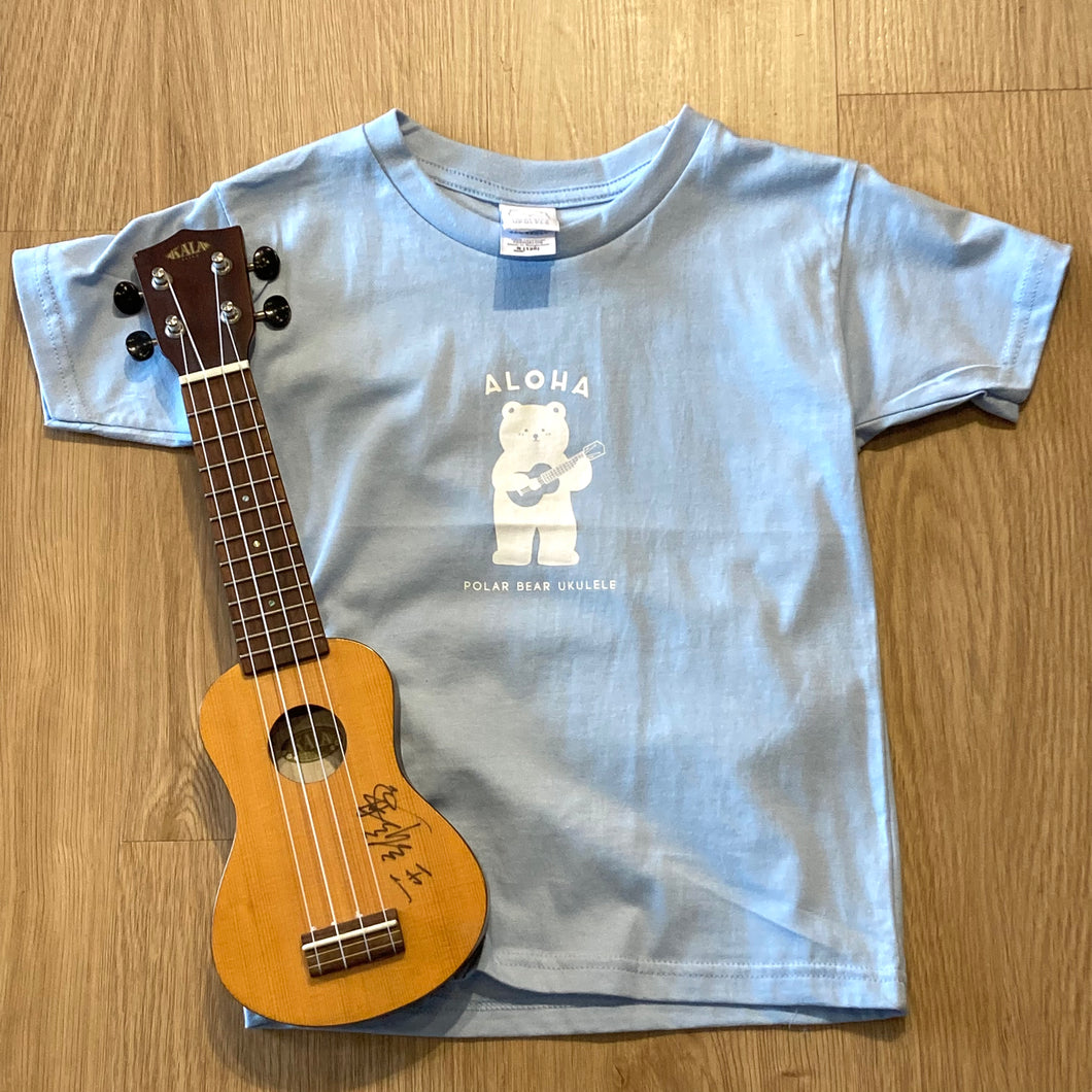 白熊 原創 - Ukulele T-shirt 藍色白熊 童裝