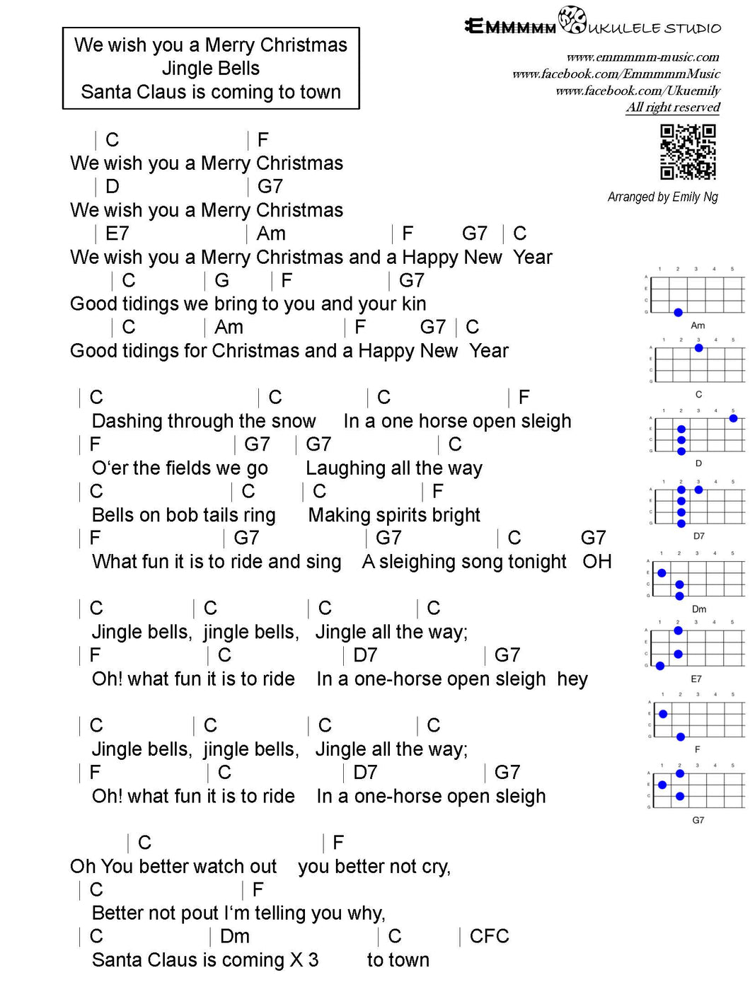 Christmas Song Medley｜免費Ukulele Chord譜
